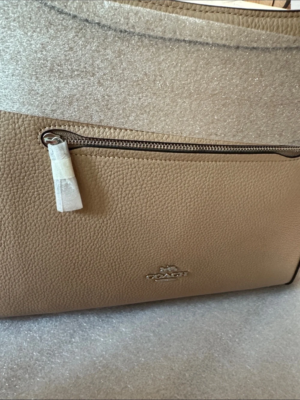 New with Tags Coach Kristy Taupe Leather Shoulder Bag